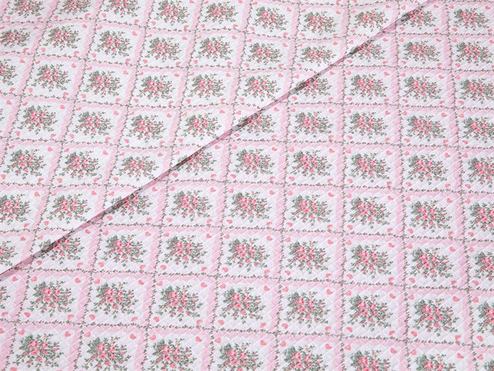 Buchet minunat  Cu imprimeu Persoană dublă  SET CUVERTURĂ 200x220 cm Roz