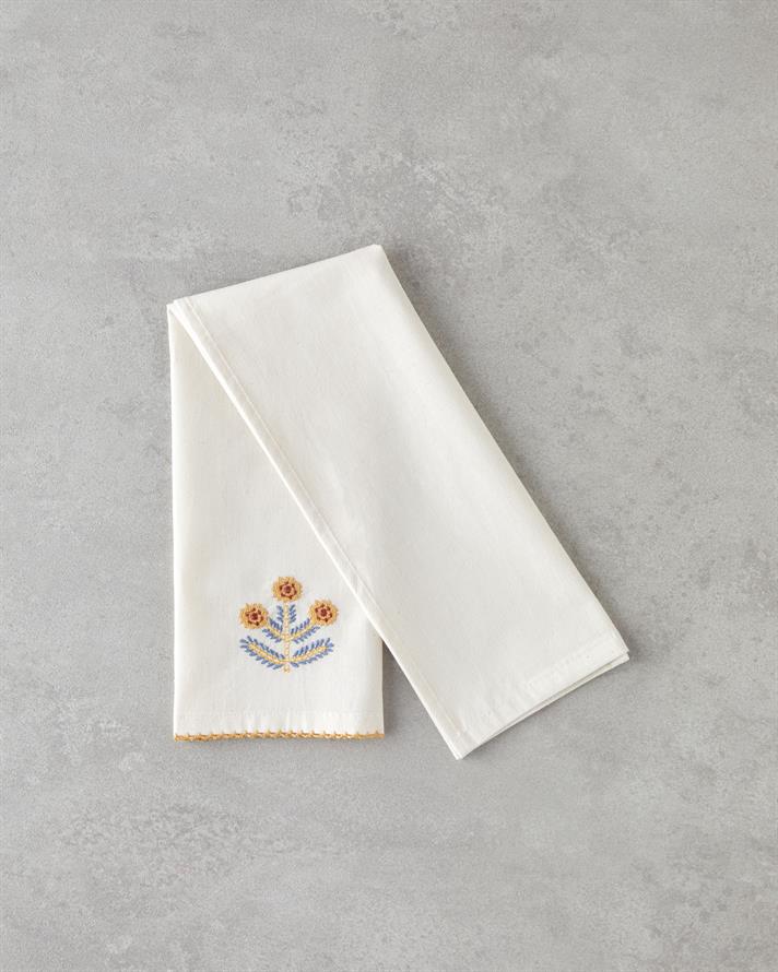 Bumbac Lavetă Uscare 30x50 cm Crem - Albastru