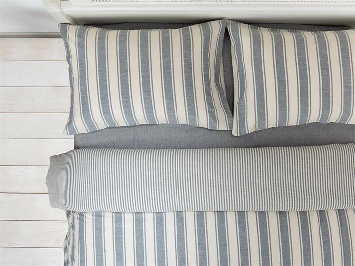Bumbac pur  Cu ață de bumbac vopsit King Size Set Lenjerie De Pat 240*220 Cm Albastru