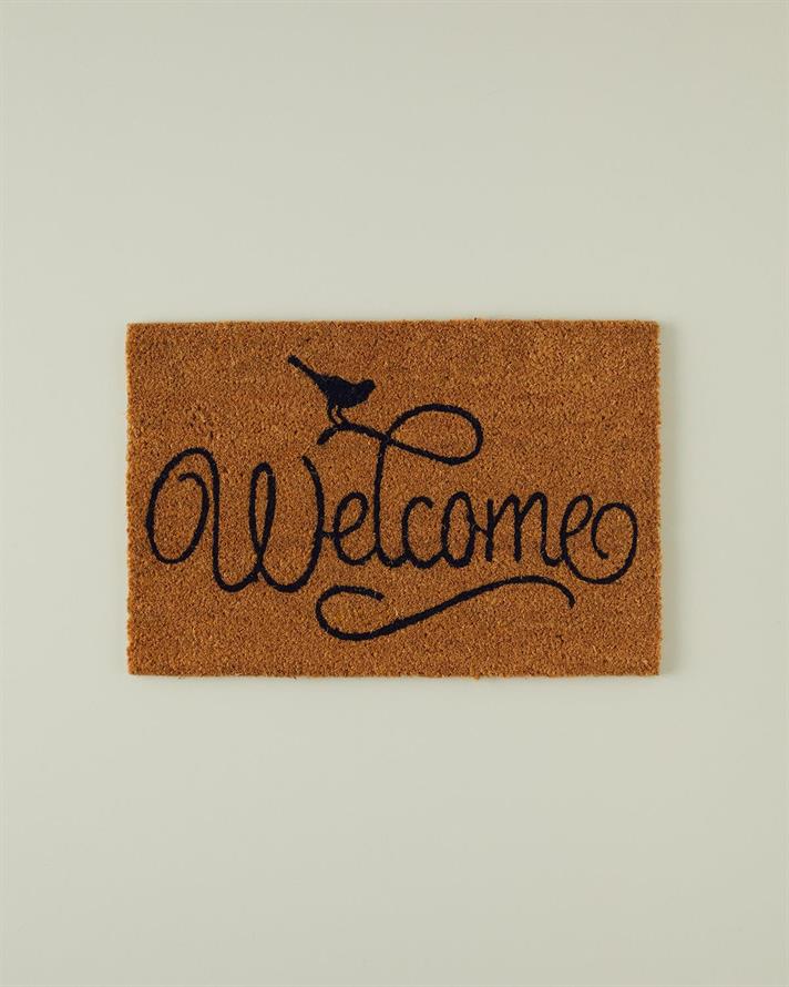 bun venit Imprimat Covoraș İntrare 40x60 cm Natural