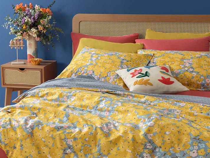 Buttercup Cu Bumbac Single Set Lenjerie De Pat 160x220 cm Galben