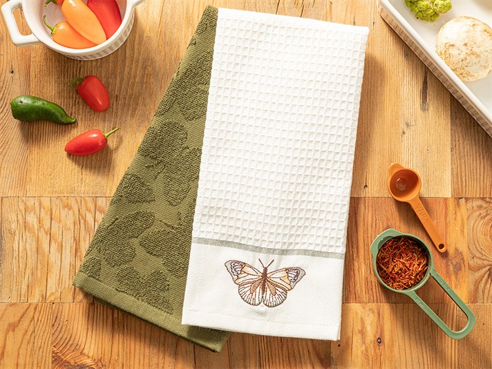 Butterfly Cotton 2 Set Drying Cloth 40x60 cm Green