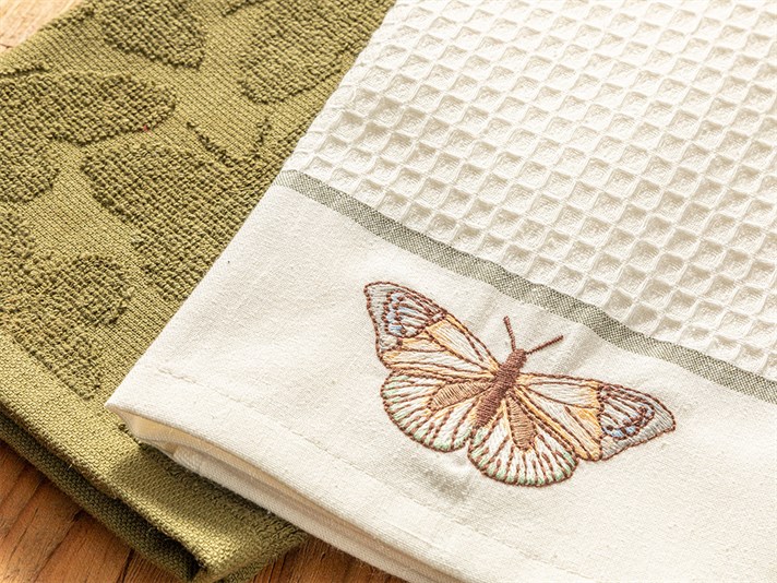 Butterfly Cotton 2 Set Drying Cloth 40x60 cm Green