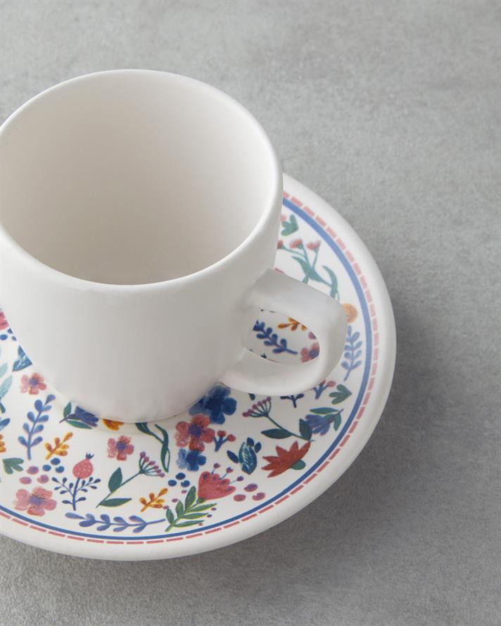 Butterfly Ceramică 4 Piese 2 Persoane Set De Cești De Cafea 110 ml Albastru