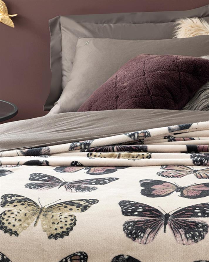 Butterfly Effect Imprimat Super Soft Double Pătură 200x220 cm Culoarea Pietrei
