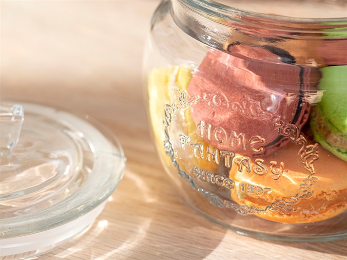 Butterflys Glass Storing Jar 650 ml White
