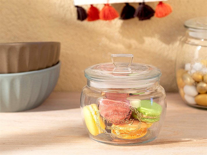 Butterflys Glass Storing Jar 650 ml White