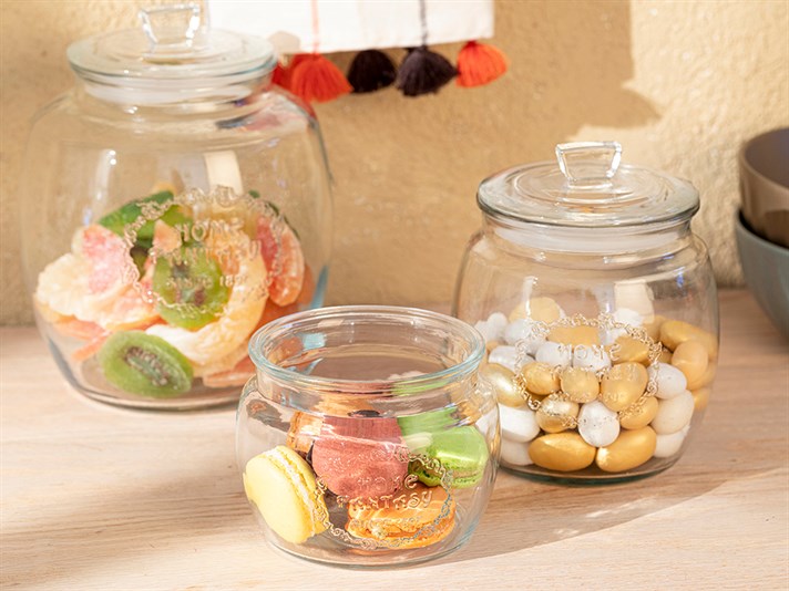 Butterflys Glass Storing Jar 650 ml White