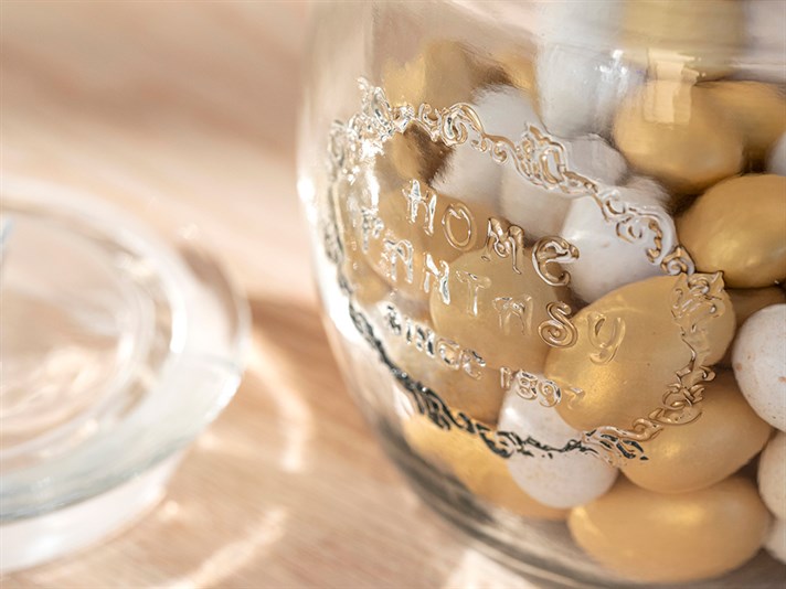 Butterflys Glass Storing Jar 900 ml White