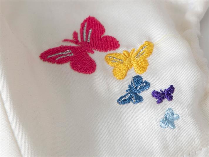 Mască pentru copii, Butterflys, 4-12 ani, bumbac, ecru