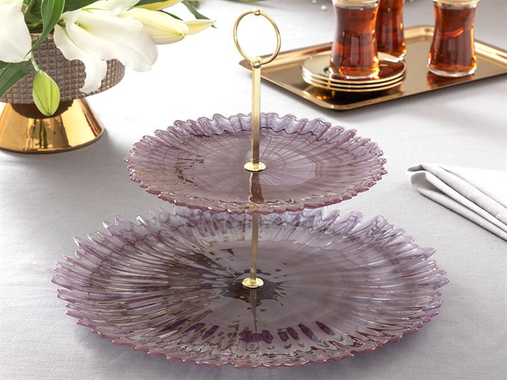 Puppy Glass Multi-Tier Service Purple
