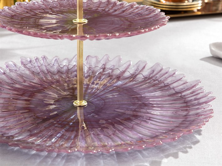 Puppy Glass Multi-Tier Service Purple