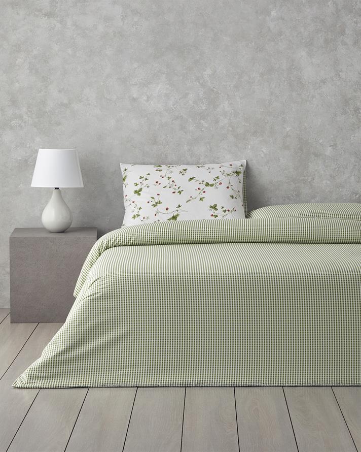 căpșună Bumbac Single Set Lenjerie De Pat 160x220 cm Verde - Roșu
