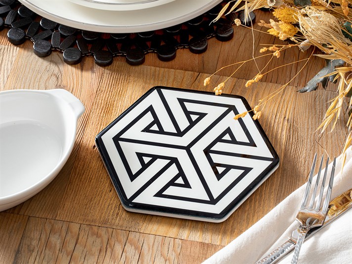 Chalet Silicone Hot Mat 16 cm Black-White
