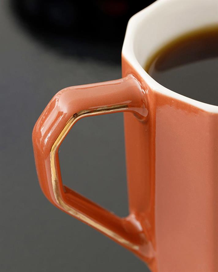 Cană, Adela, porțelan, 350 ml, cărămiziu