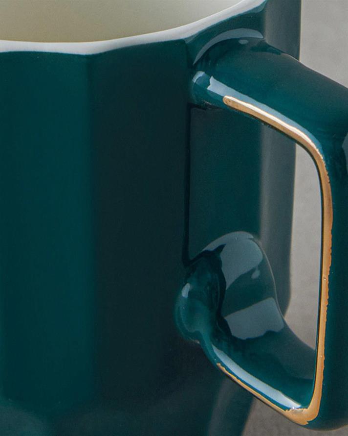 Cană, Angely, porțelan, 270 ml, verde închis