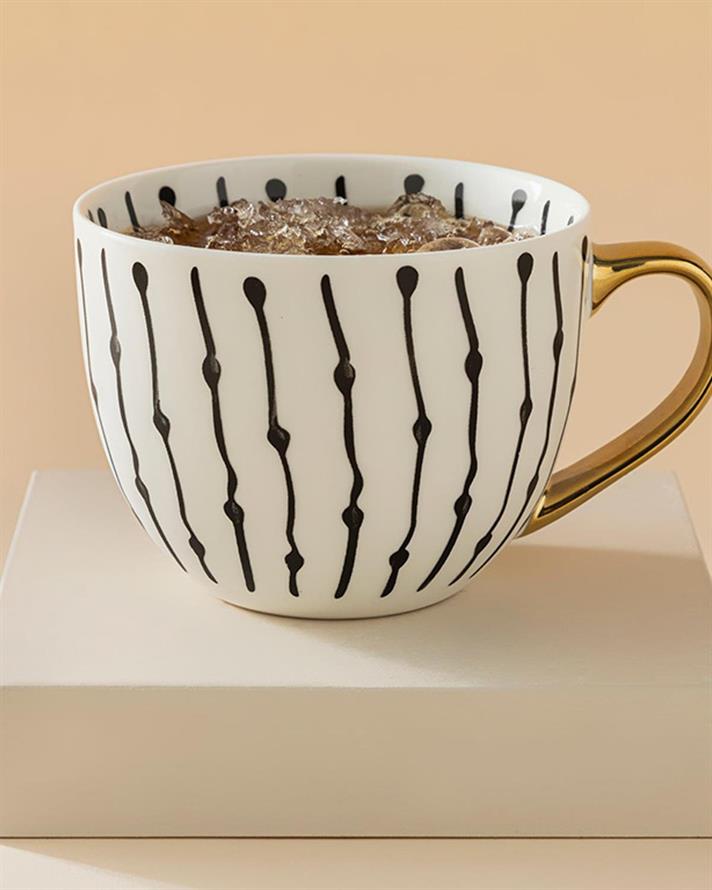 Cană, Chic Touch, porțelan, 450 ml, alb-negru