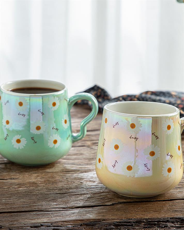 Cană, Daisy, ceramică, 350 ml, verde