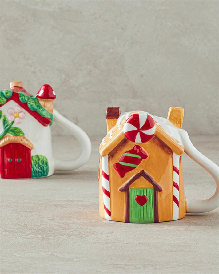 Cană, Flowery Home, dolomită, 200 ml, multicolor