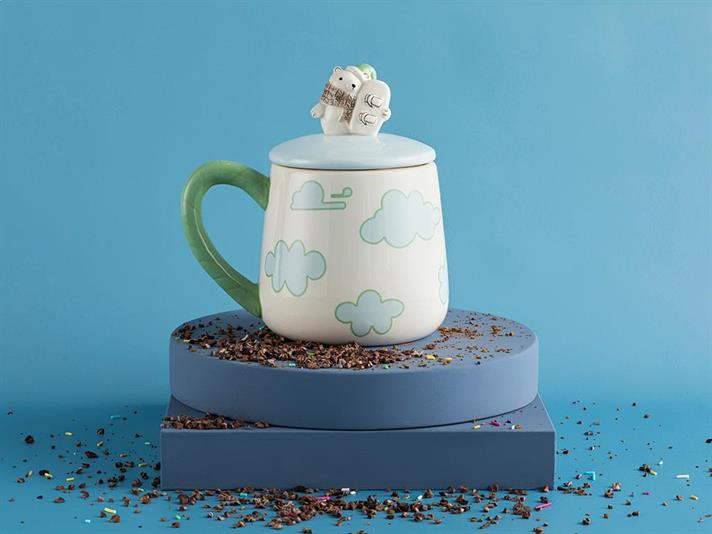 Cană, Funny Teddy, dolomită, 480 ml, bleu