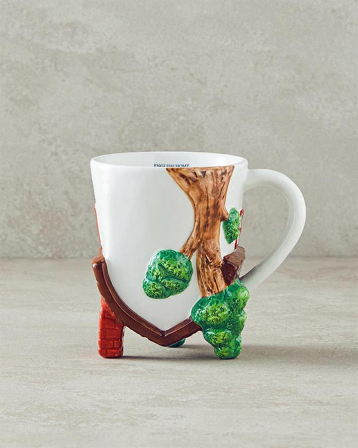 Cană, Peaceful Home, dolomită, 300 ml, multicolor