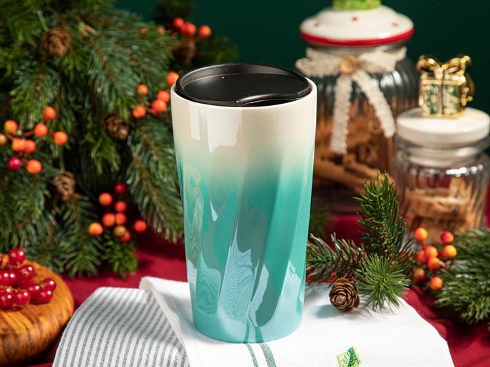 Duke Porcelain Double Wall Travel Mug 360 ml Turquoise