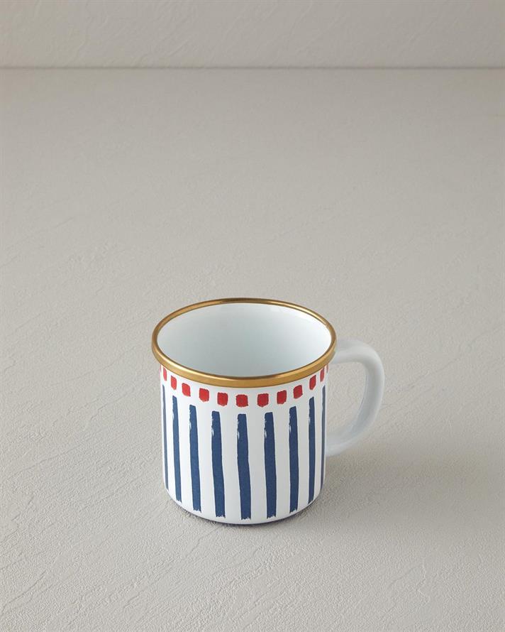 Cana, Jolly Lines, email, 350 ml, alb-albastru