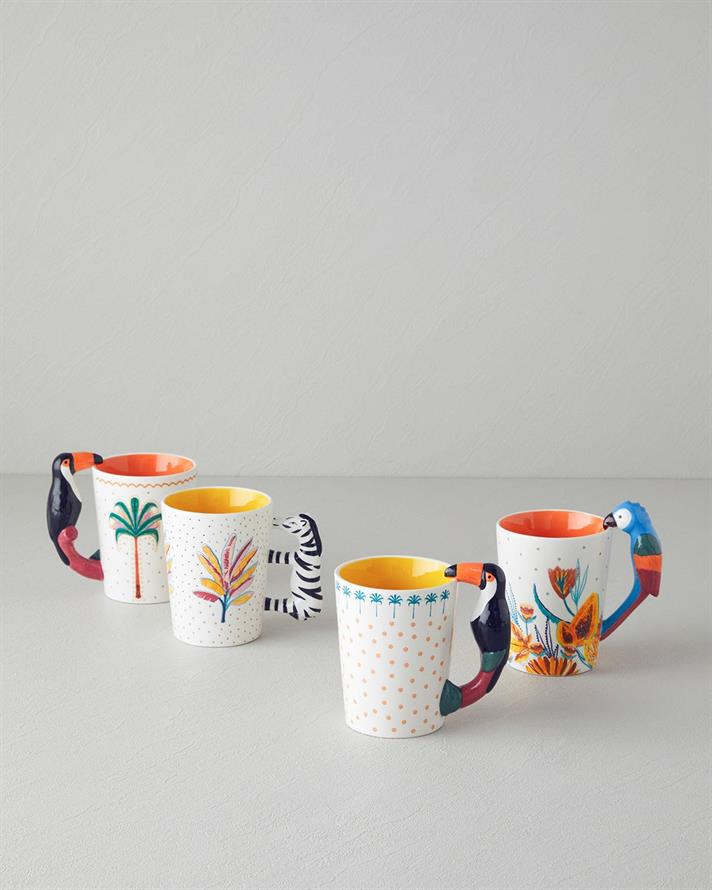 Cana, Parrot Glint, portelan, 350 ml, turcoaz