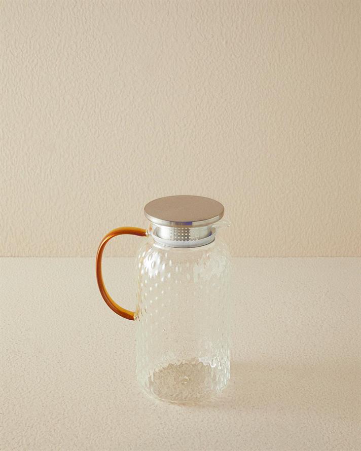 Cherry Borosilicate Glass Water Bottle Transparent