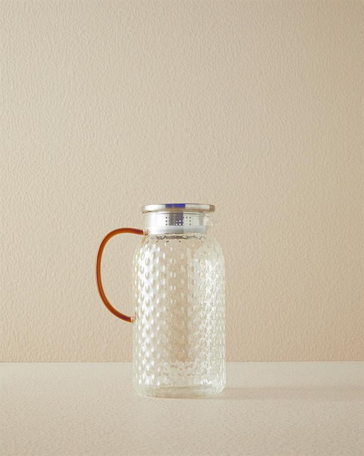 Cherry Borosilicate Glass Water Bottle Transparent