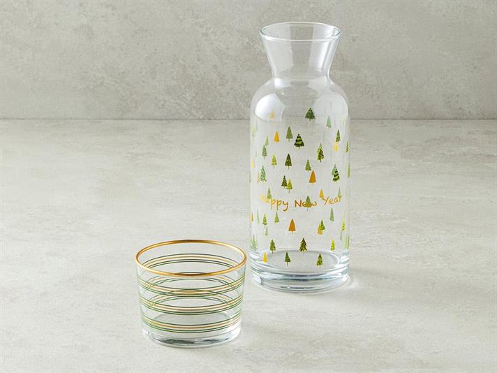 Carafă, Christmas Pine, sticlă, 700 ml, auriu
