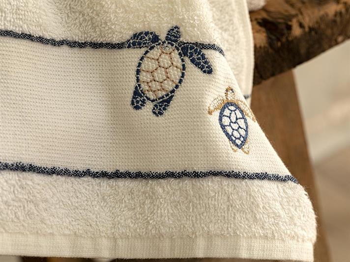 Caretta Cottony embroidered Hand Towel 30x40 cm White