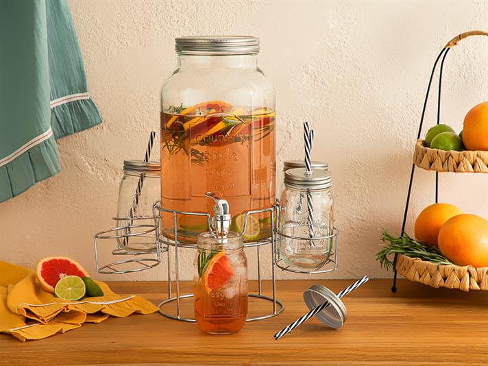 Carina Glass 5 Pieces Beverage Holder 5,5 L Silver.