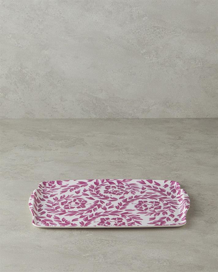 Carnival Floral Melamină Anti-Alunecare Tavă 27x36 cm Fucsia
