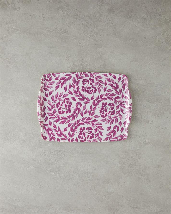 Carnival Floral Melamină Anti-Alunecare Tavă 27x36 cm Fucsia