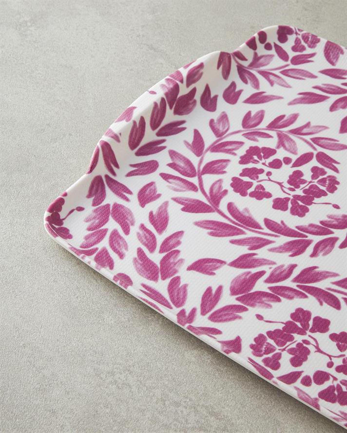 Carnival Floral Melamină Anti-Alunecare Tavă 27x36 cm Fucsia