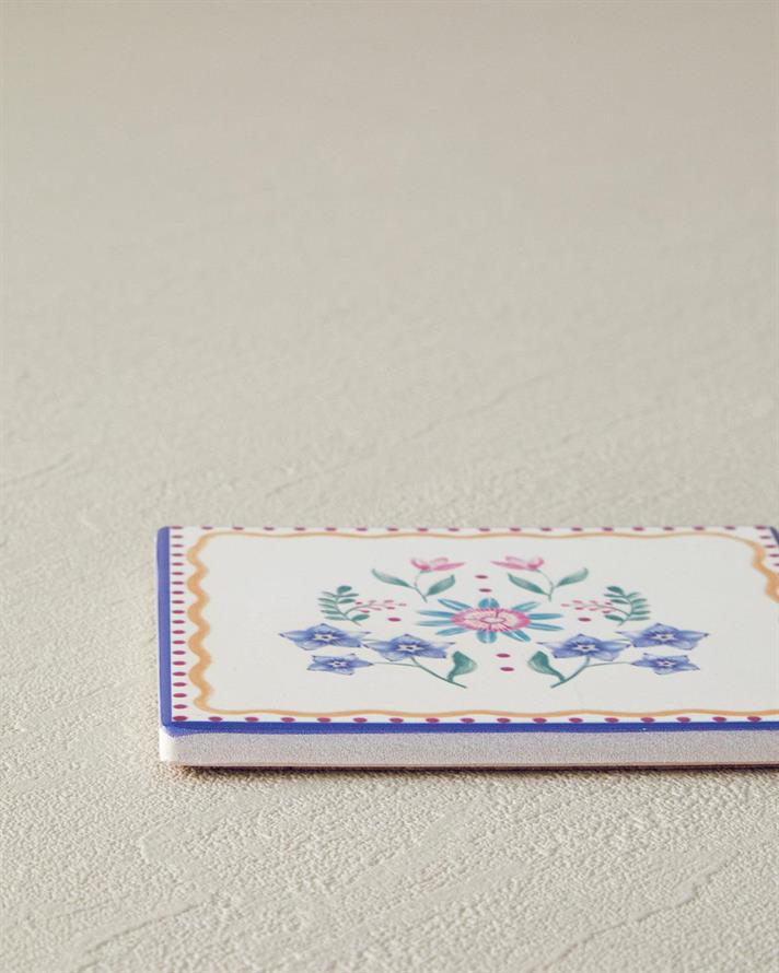 Carnival Flower Ceramică Coaster Pahare 10.8 cm Roz - Albastru