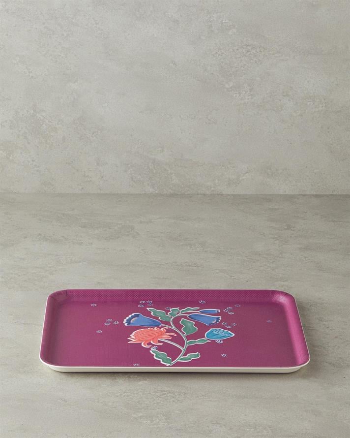 Carnival Posy Melamină Anti-Alunecare Tavă 27x36 cm Fucsia