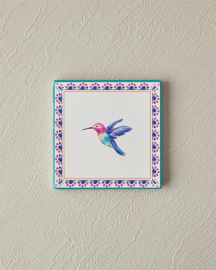 Carnival Sparrow Ceramică Coaster Pahare 10.8 cm Roz - Albastru