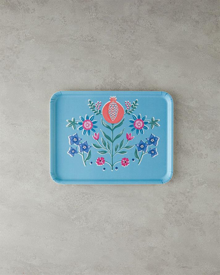 Carnival Tulip Melamină Anti-Alunecare Tavă 27x36 cm Albastru