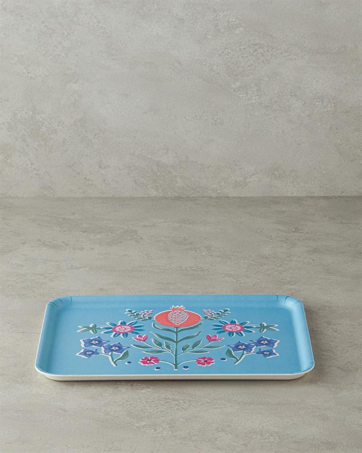 Carnival Tulip Melamină Anti-Alunecare Tavă 27x36 cm Albastru