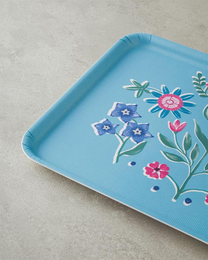 Carnival Tulip Melamină Anti-Alunecare Tavă 27x36 cm Albastru