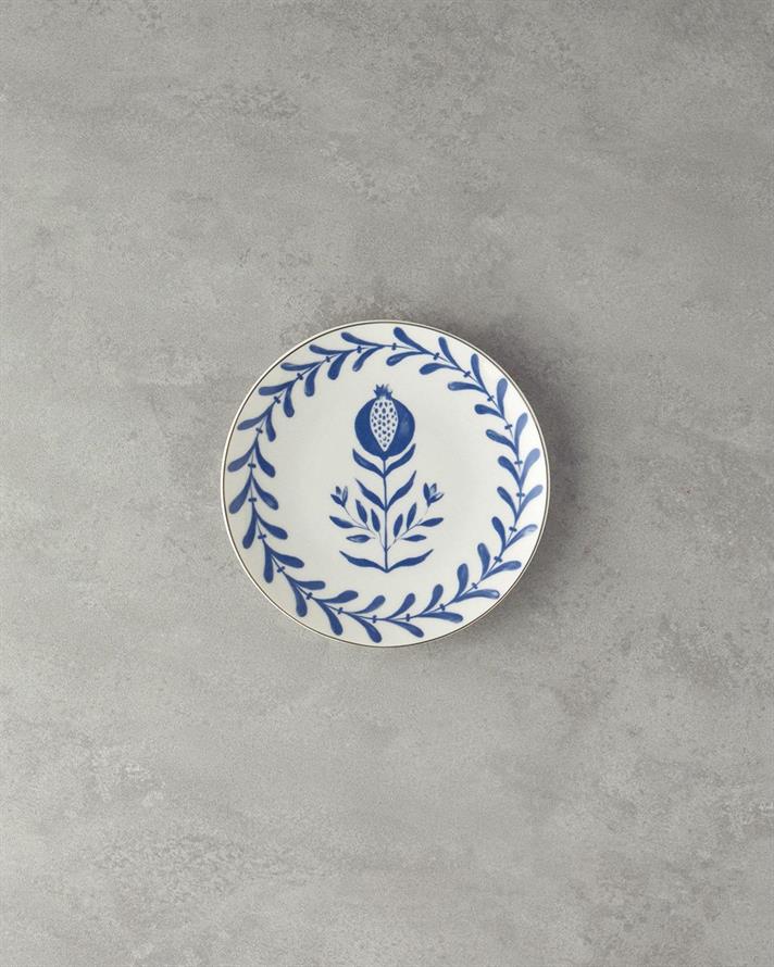 Carnival Tulip Porțelan Bone Farfurie De Tort 20 cm Bleumarin - Alb