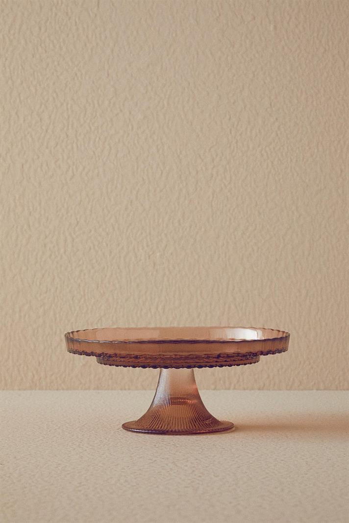 Carola Sticlă Cu Picior Suport Servire 17 cm Maro