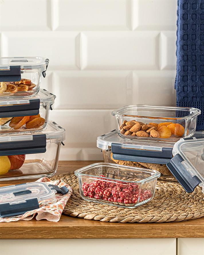 Doria Glass Storage Box 320 ml Anthracite