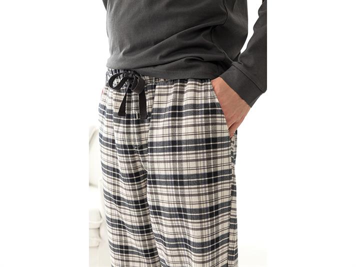 Casual Flannel Mens Pajama Set S Anthracite