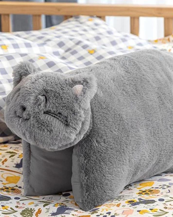 Cat Pernă Decorativă Pentru Copii Decorativ Single, Poliester, 40*40 Cm, Albastru İnchis