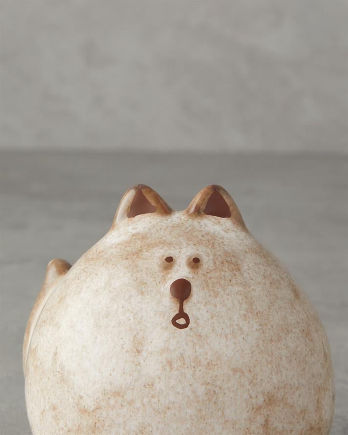 Cats Dolomită Obiect Decorativ 7,5 Cm Cremă.