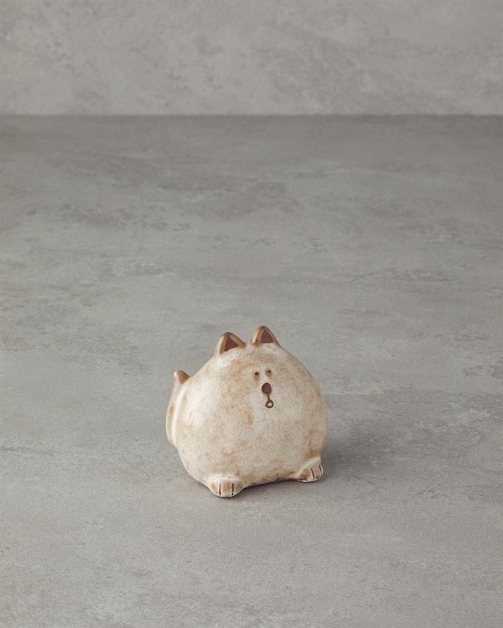 Cats Dolomită Obiect Decorativ 7,5 Cm Cremă.