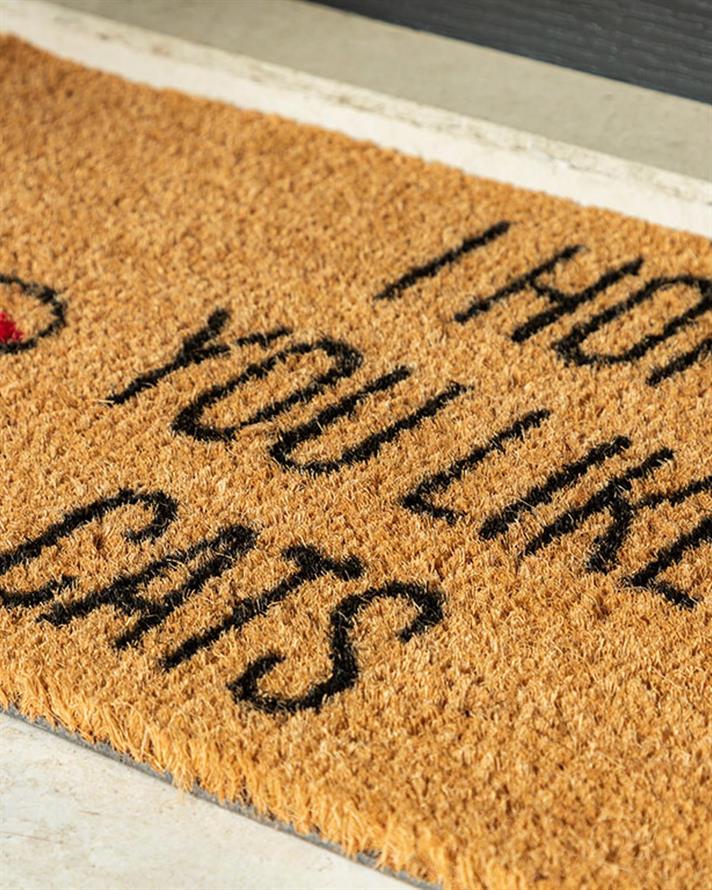 Cats Imprimat Covoraș İntrare 33x60 cm Natural